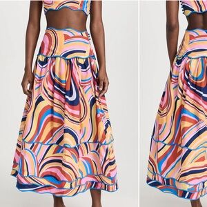 FARM Rio Multicolor A-Line Skirt